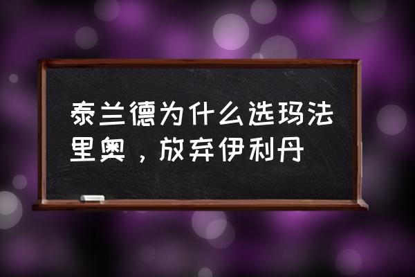 玛法里奥和泰兰德 泰兰德为什么选玛法里奥，放弃伊利丹