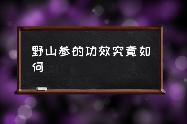 野山参的功效与禁忌 野山参的功效究竟如何