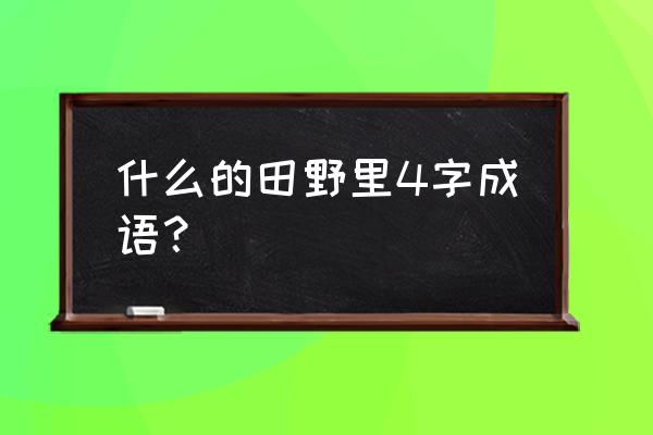 什么什么的田野4个字 什么的田野里4字成语？