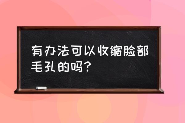 真的有缩小毛孔的方法吗 有办法可以收缩脸部毛孔的吗？