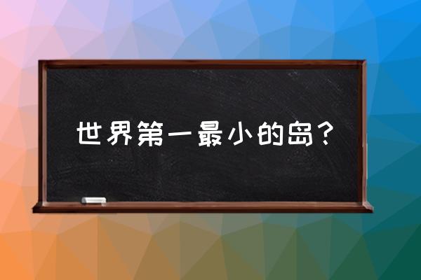 世界上最小岛在哪里 世界第一最小的岛？