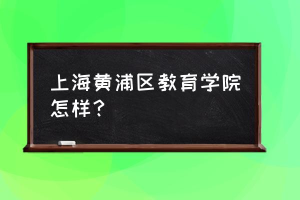 黄浦教育杂志 上海黄浦区教育学院怎样？