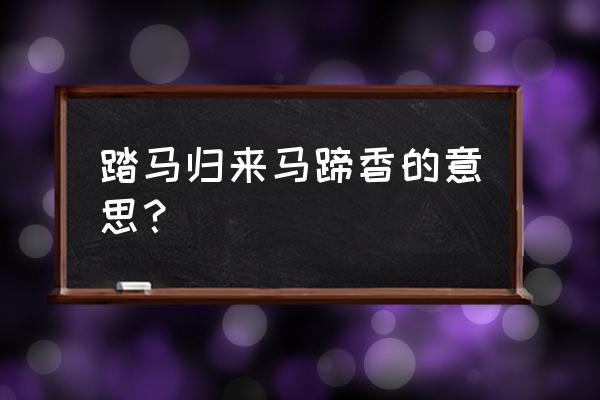 踏花归来马蹄香什么意思 踏马归来马蹄香的意思？