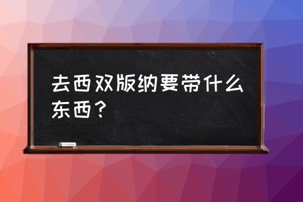 西双版纳必备 去西双版纳要带什么东西？