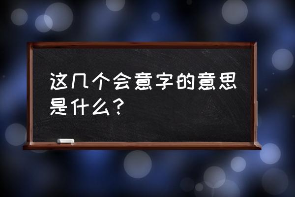 会意字有哪些都是什么意思 这几个会意字的意思是什么？