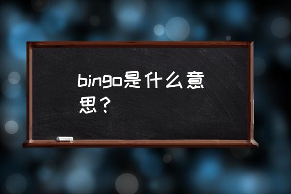 bingo代表什么 bingo是什么意思？