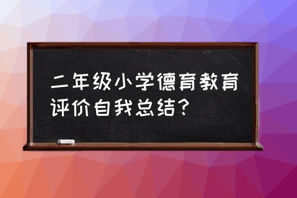 小学班级德育工作总结 二年级小学德育教育评价自我总结？