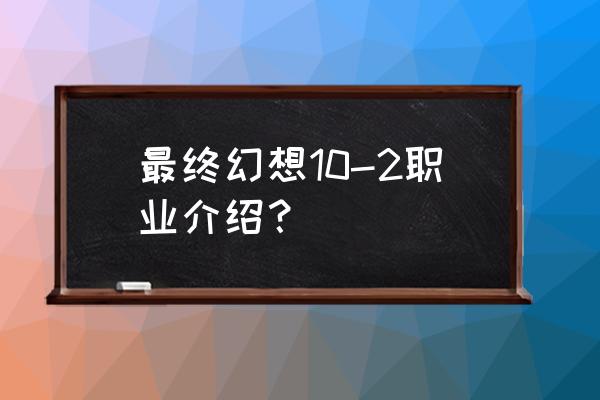 最终幻想10-2 最终幻想10-2职业介绍？