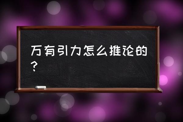 万有引力定律公式推论 万有引力怎么推论的？