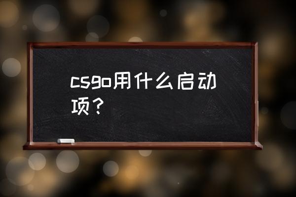 csgo国服启动项参数 csgo用什么启动项？