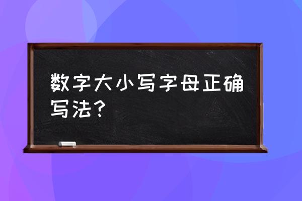 数字大小写数字大写 数字大小写字母正确写法？