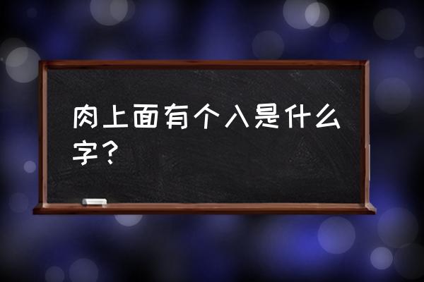 入和肉一起是什么字 肉上面有个入是什么字？