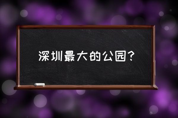 深圳最大的公园是哪个 深圳最大的公园？