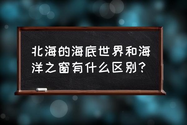 海洋之窗和海底世界 北海的海底世界和海洋之窗有什么区别？