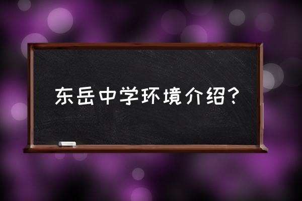 东岳中学最漂亮老师 东岳中学环境介绍？