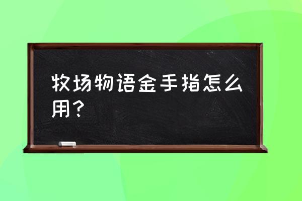 牧场物语金手指代码怎么用 牧场物语金手指怎么用？