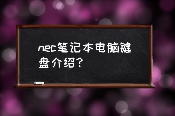 nec笔记本电脑键盘说明 nec笔记本电脑键盘介绍？