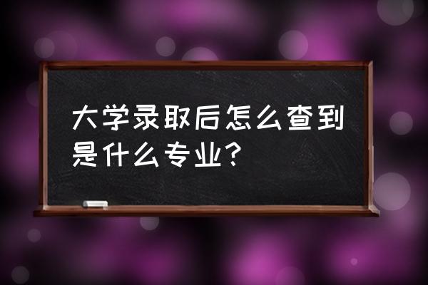 专业大类怎么查询 大学录取后怎么查到是什么专业？