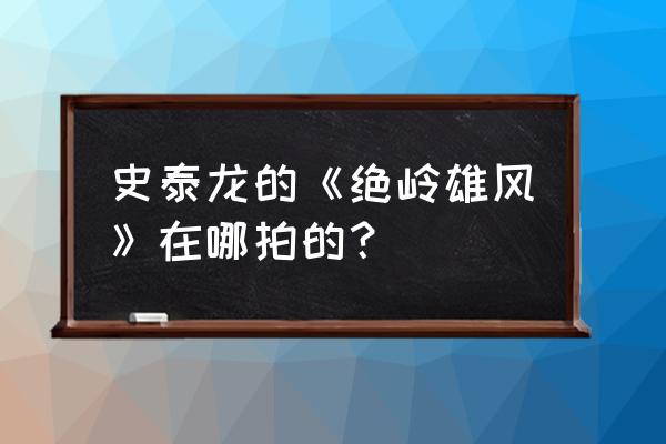 绝顶雄风造价 史泰龙的《绝岭雄风》在哪拍的？