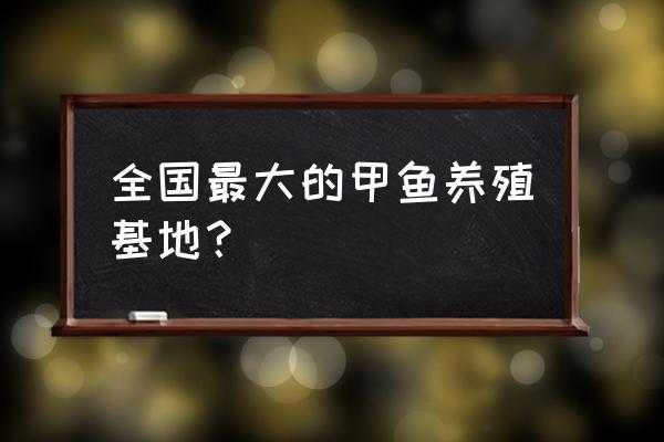 甲鱼养殖基地在哪 全国最大的甲鱼养殖基地？