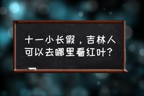 吉林红叶谷在哪 十一小长假，吉林人可以去哪里看红叶？