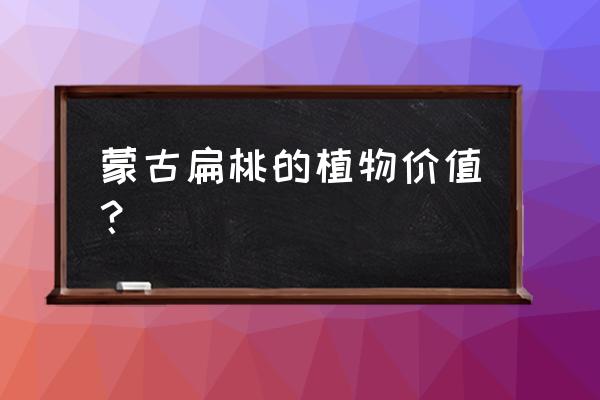 蒙古扁桃果实 蒙古扁桃的植物价值？