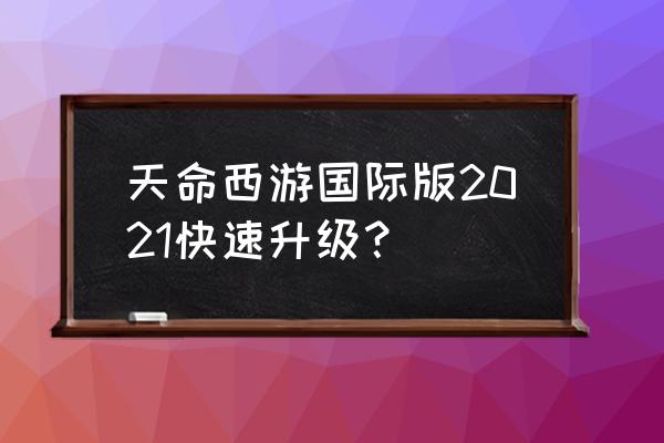 天命西游手游 天命西游国际版2021快速升级？