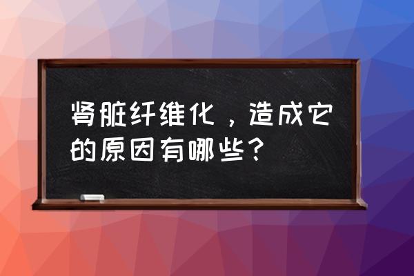 肾纤维化过程 肾脏纤维化，造成它的原因有哪些？