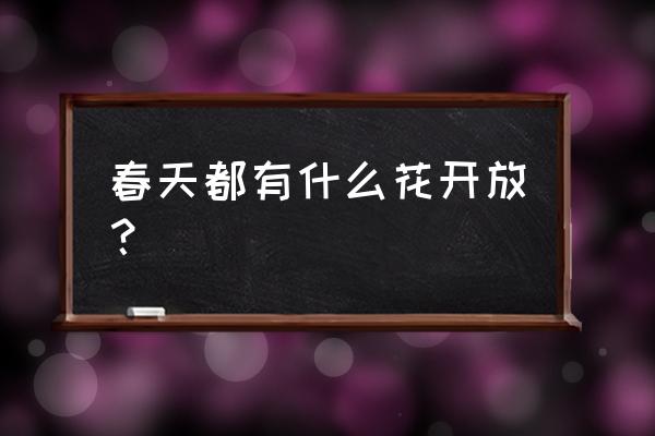 春天都开哪几种花 春天都有什么花开放？