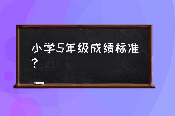 小学五年级 小学5年级成绩标准？