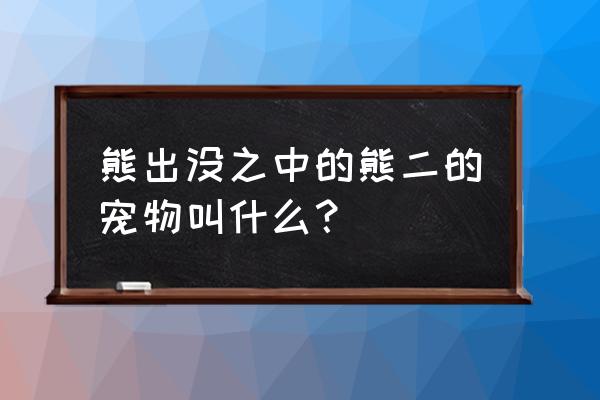 熊出没宠物项圈 熊出没之中的熊二的宠物叫什么？