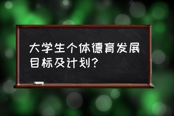 德育工作计划安排 大学生个体德育发展目标及计划？