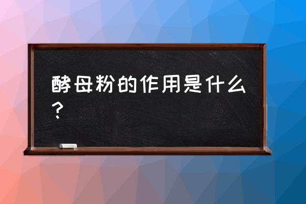 酵母粉的主要功效 酵母粉的作用是什么？