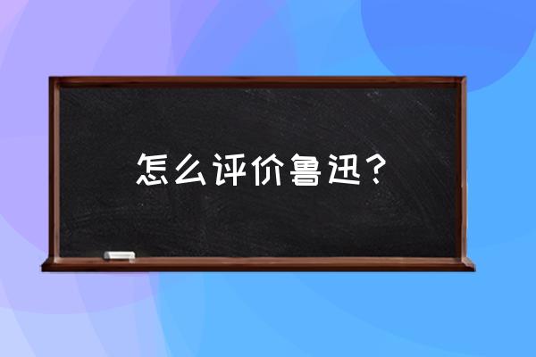 对鲁迅的历史评价 怎么评价鲁迅？