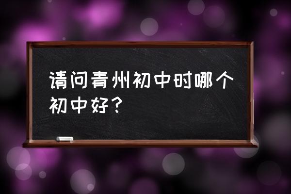 山东青州最好的初中 请问青州初中时哪个初中好？