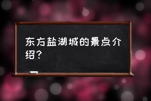 东方盐湖城主要景点 东方盐湖城的景点介绍？