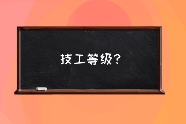 技工类别和等级 技工等级？