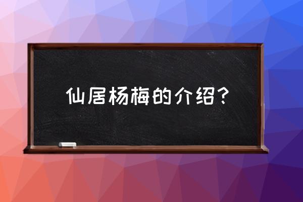 仙居杨梅介绍 仙居杨梅的介绍？