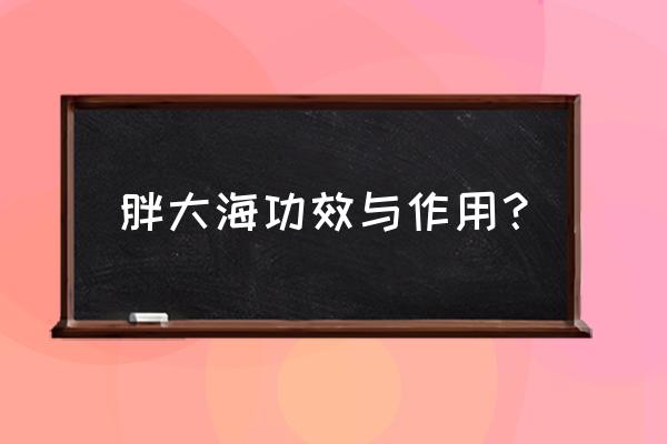 通大海和胖大海功效和作用 胖大海功效与作用？