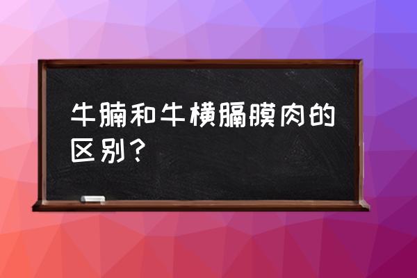 牛横膈膜肉又叫什么 牛腩和牛横膈膜肉的区别？