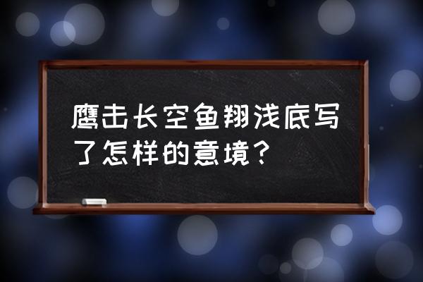 鹰击长空鱼翔浅底表达效果 鹰击长空鱼翔浅底写了怎样的意境？