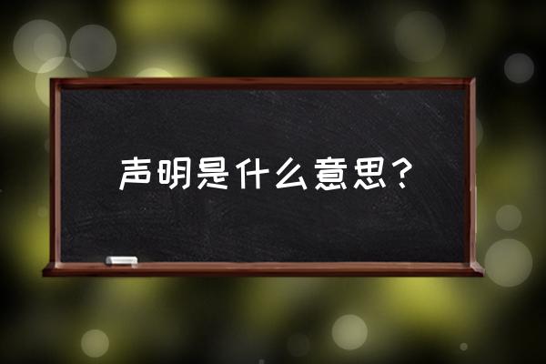 声明是什么意思啊 声明是什么意思？