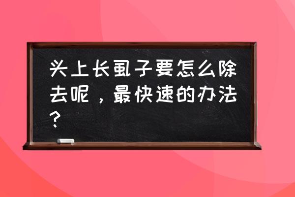 虱子怎么去除最快方法 头上长虱子要怎么除去呢，最快速的办法？