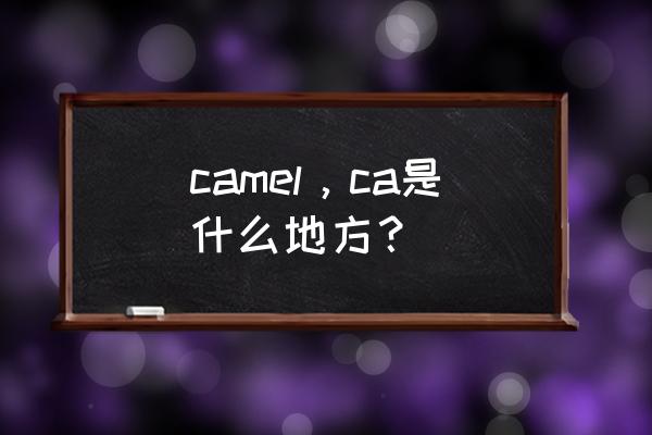 美国卡梅尔小镇是哪个州 camel，ca是什么地方？