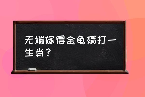 无端嫁个金龟婿是那肖 无端嫁得金龟婿打一生肖？