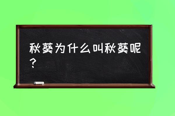 秋葵为什么叫秋葵 秋葵为什么叫秋葵呢？