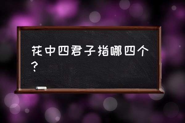 花中四君子是哪四种 花中四君子指哪四个？