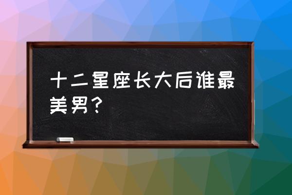 十二星座谁长大了最美 十二星座长大后谁最美男？