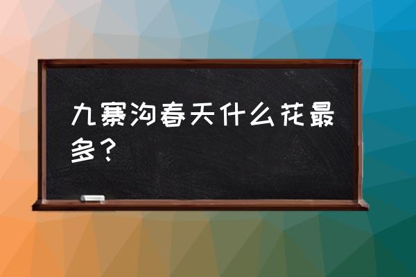 春天的九寨沟看什么 九寨沟春天什么花最多？