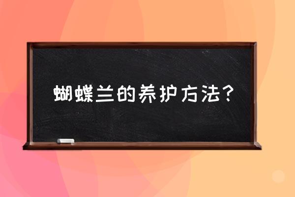 蝴蝶兰的养护知识 蝴蝶兰的养护方法？